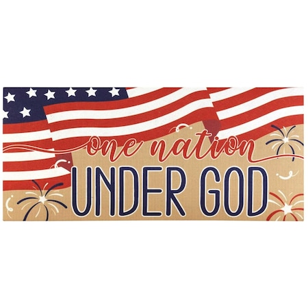 Magnolia Gardens 9.75 x 21.875 in. One Nation Under God Insert Doormat DMI-2103